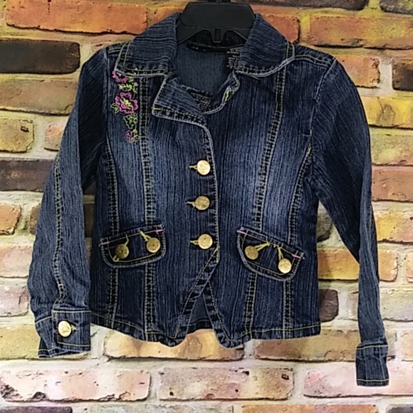 Baby doll Embroidered Denim Jacket 4 - Picture 3 of 7